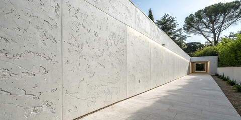 White Concrete Wall Background with a Smooth Plaster Texture
