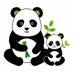 panda with bamboo