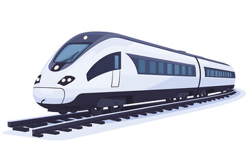 Naklejka premium Dynamic flat vector illustration of a high-speed train in motion