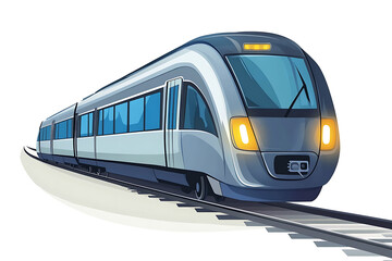 Fototapeta premium A sleek and modern flat vector illustration of a high-speed train in motion