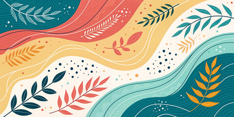 Abstract Background with Wavy Lines and Spots for Creative Designs