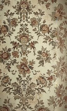 Wallpaper with faded floral pattern. Generative ai