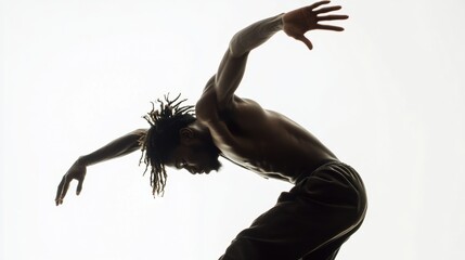 athletic man silhouette dynamic pose strength fitness movement