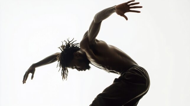 athletic man silhouette dynamic pose strength fitness movement