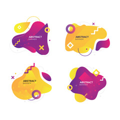 abstract fluid banner collection for web visual purposes or promotional materials on social media