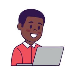 Boy Smiling with Laptop