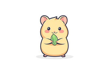 A charming flat vector illustration of a small hamster in a playful pose