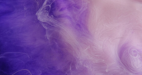 Color smoke. Abstract background. Blur purple pink paint water explosion fume swirl flow floating shimmering particles art texture.