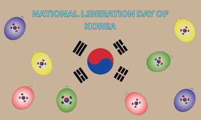 National liberation day of korea. Vector illustration.