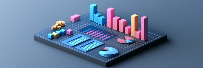 Realistic depiction of statistical data sets with bar graphs and scatter plots