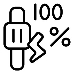 Fast Charging Line Icon