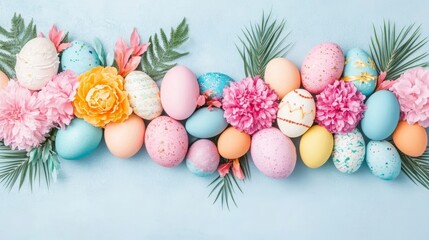 Pastel Easter Eggs Festive Spring Floral Arrangement