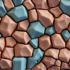 Fototapeta premium Stunning Stacked Colorful Stones Creating a Natural Wall Texture for Luxury Architecture Designs