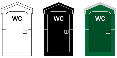 toilet portable icon. Design vector of public toilet portable in various style