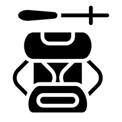 Hiking Solid Icon