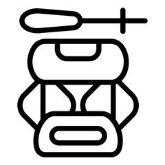 Hiking Line Icon
