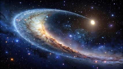 Fototapeta premium A majestic galaxy sprawls across a velvety black canvas