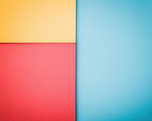 Fototapeta premium Colorful Abstract Minimalist Background with Yellow, Red, and Blue Panels in a Modern Style.