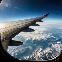 Obraz premium view from airplane window