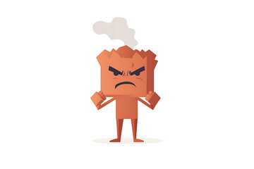 A flat vector illustration capturing the emotions of an angry person in a colorful and expressive way