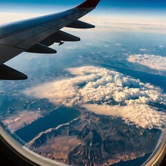 Fototapeta premium view from airplane window