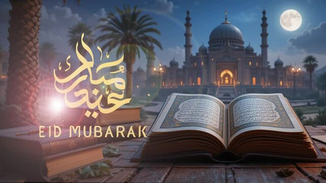 Happy Eid greeting motion design animation