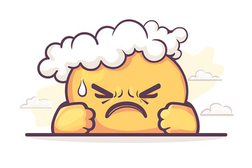 Fototapeta premium A flat vector illustration of an angry person with expressive facial features