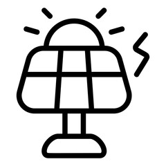 Solar Panel Line Icon
