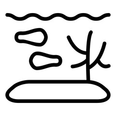 Underwater Line Icon