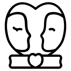 Romance Couple Line Icon