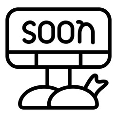 Wooden  Sign Line Icon