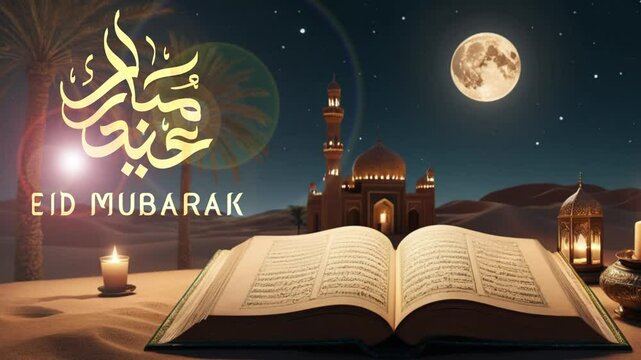 Happy Eid greeting motion design animation