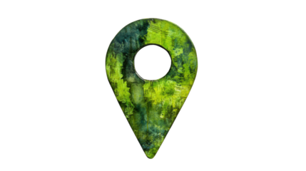 Green location pin showing position on transparent background