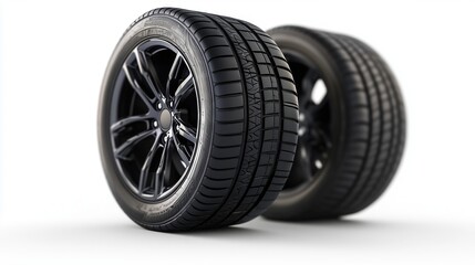 Vehicle tires ,Full depth of field, isolated on white background