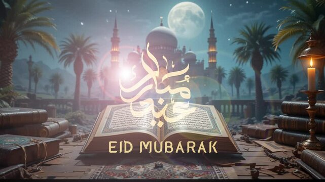 Happy Eid greeting motion design animation