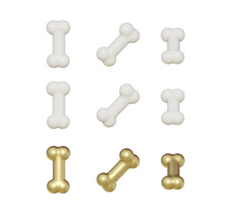 3d Realistic Dog bone illustration.