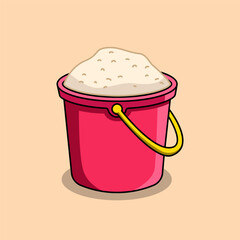 Illustration of beach sand in a bucket