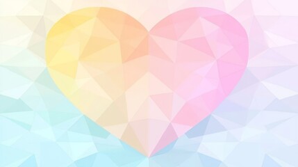 Obraz premium Pastel Polygonal Heart Design Abstract Background
