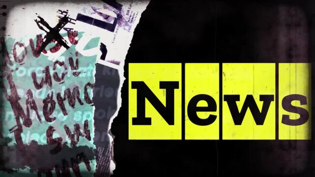 Pieces of paper and texts from newspapers and word news