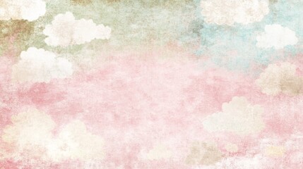 Pastel Sky Watercolor Cloudscape Background Design