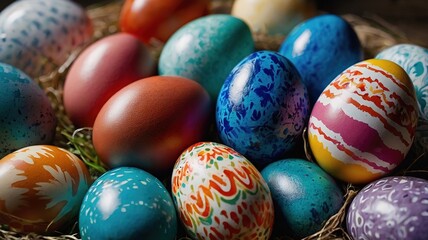 Obraz premium colorful easter eggs