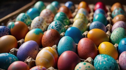Naklejka premium Colorfully painted Easter eggs