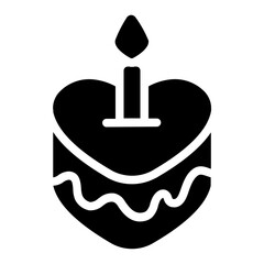 Cake valentine Solid Icon