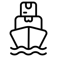 Cargo ship Line Icon