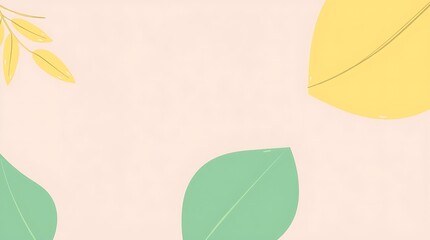 Fototapeta premium A modern flat design illustration featuring soft pastel colors on a natural background. The image uses simple two-dimensional shapes, conveying a gentle and soothing aesthetic.