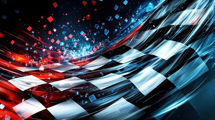 Racing Flag Abstract, Speed, Competition