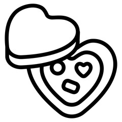 Chocolate valentine Line Icon