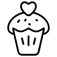 Cupcake gift Line Icon