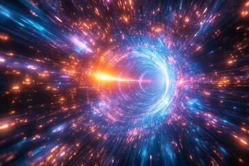 Fototapeta premium Dynamic Blue Light Speed Lines Abstract Background, Vector Illustration Emphasizing Motion and Futuristic Vibes