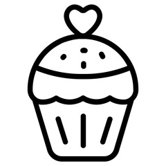 Cupcake Line Icon